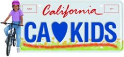 a sample Kids' Plate California vehicle license plate